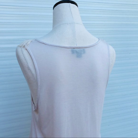 Witchery Cream Beige Fringe Top Size Small - Picture 6 of 8